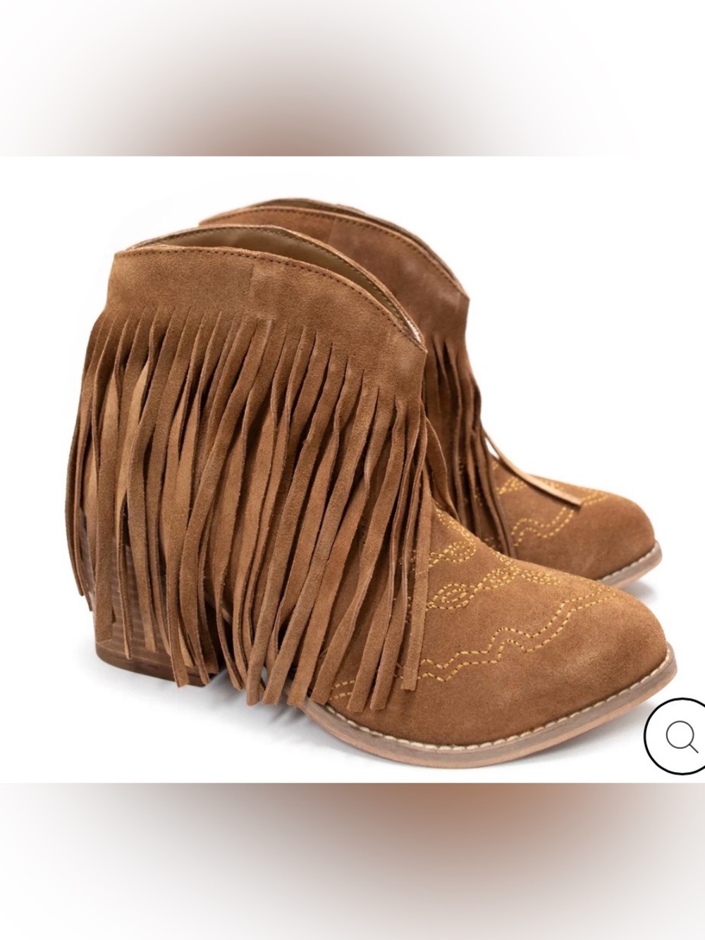 naughty monkey Boutique Amos Fringe Suede Ankle Booties Size 6